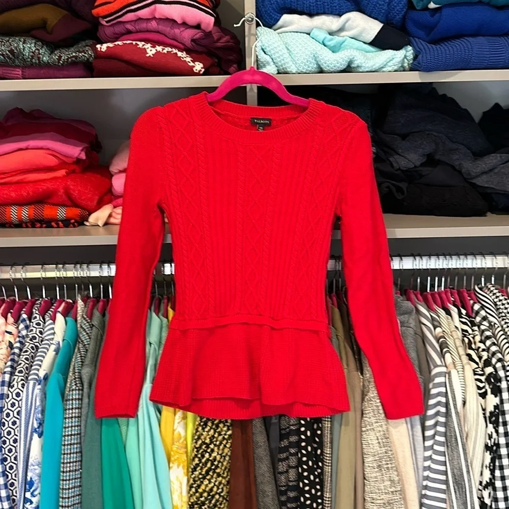 Talbots Red Crew Neck Sweater - Picture 1 of 3
